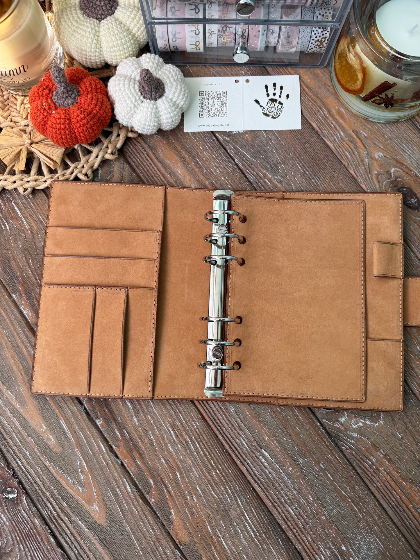 Nubuck Leather Planner Cover, Ring Binder