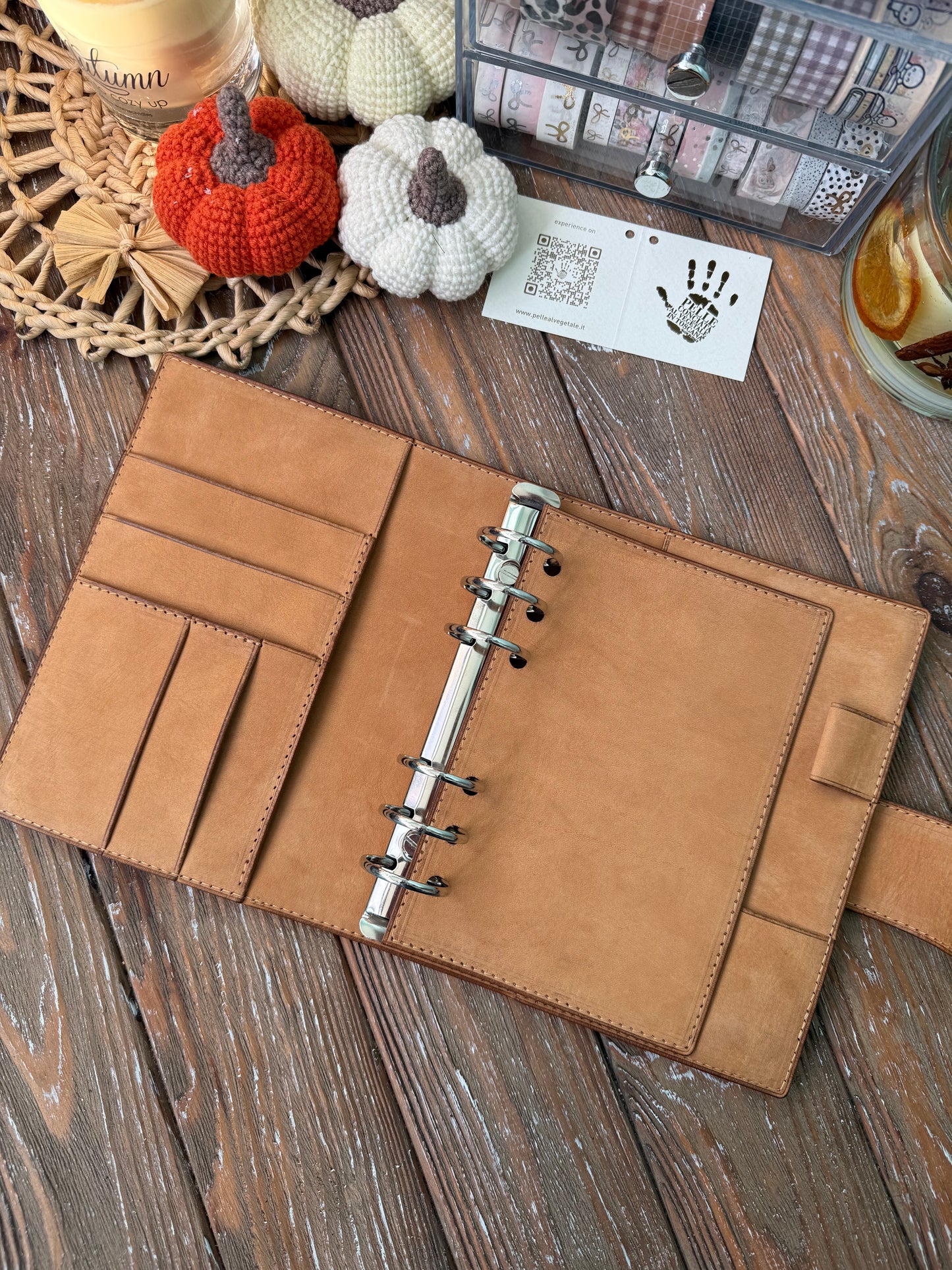 Nubuck Leather Planner Cover, Ring Binder