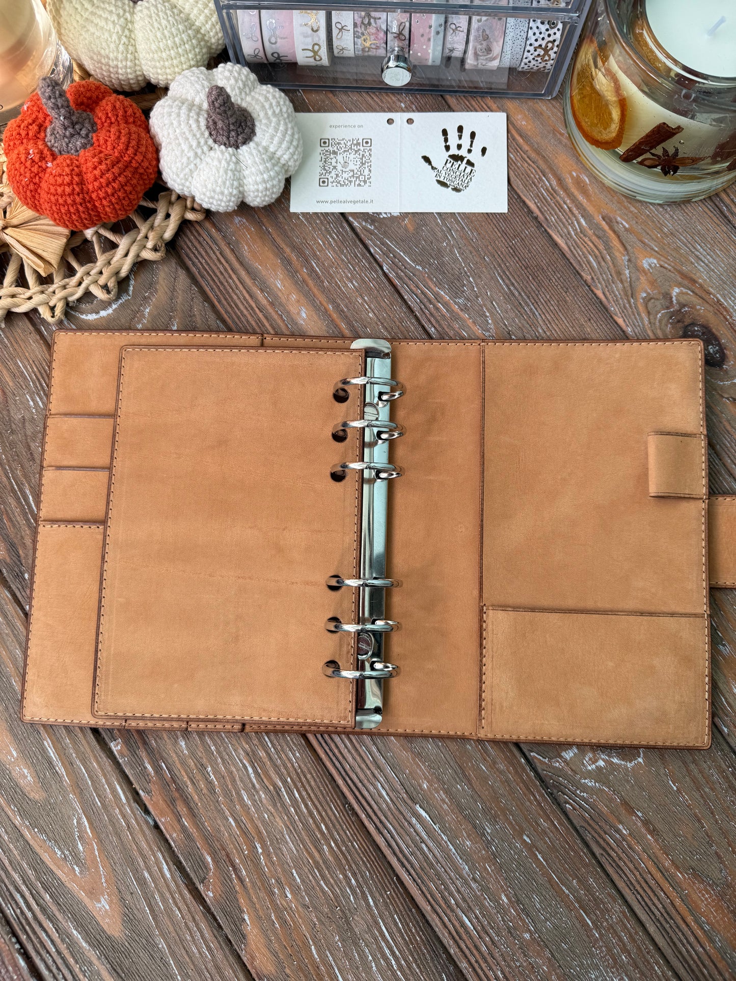 Nubuck Leather Planner Cover, Ring Binder