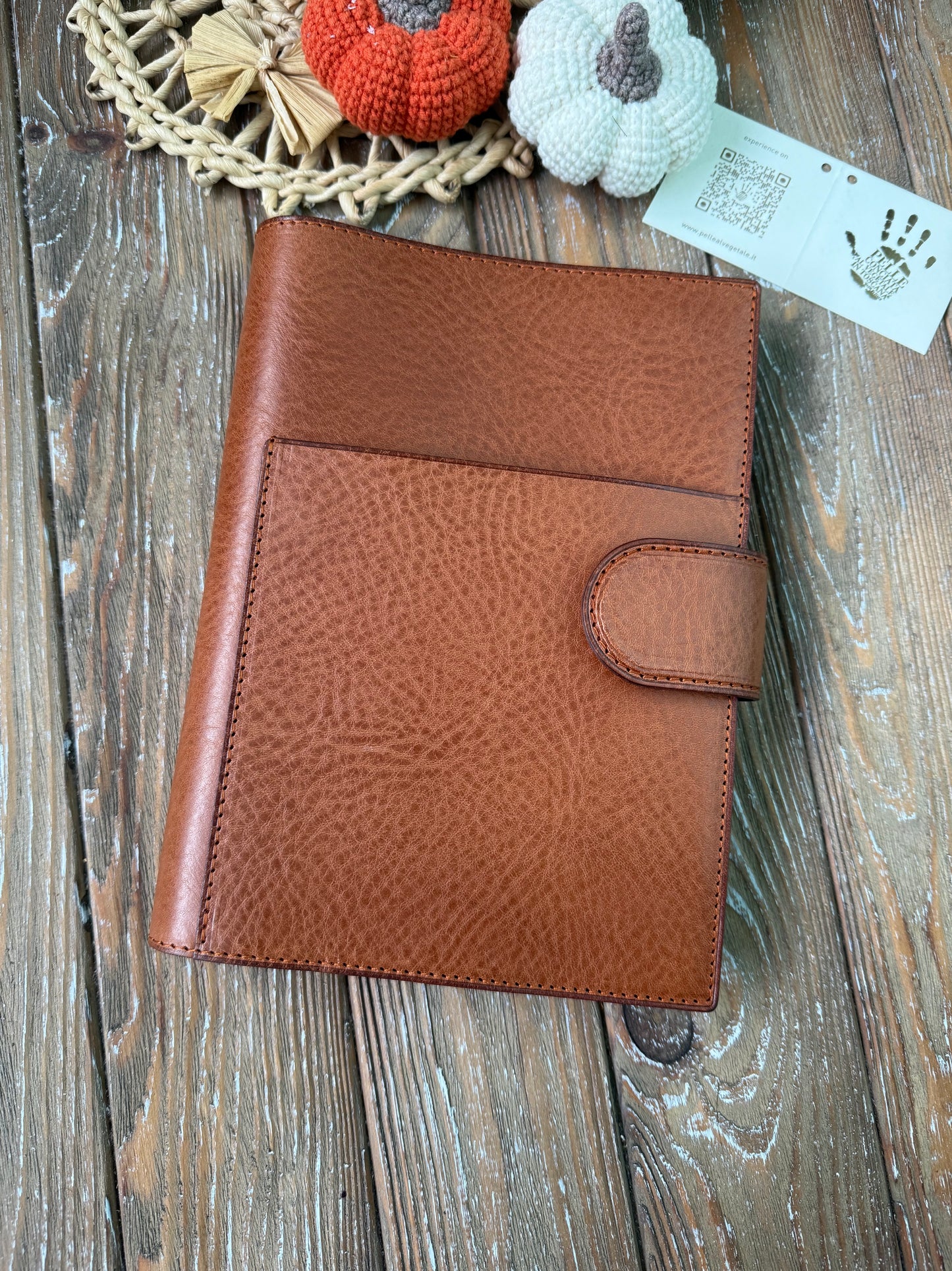 Ready to Ship, A5 Leather Planner Cover – Marrone Brown | Full-Length Back Pocket