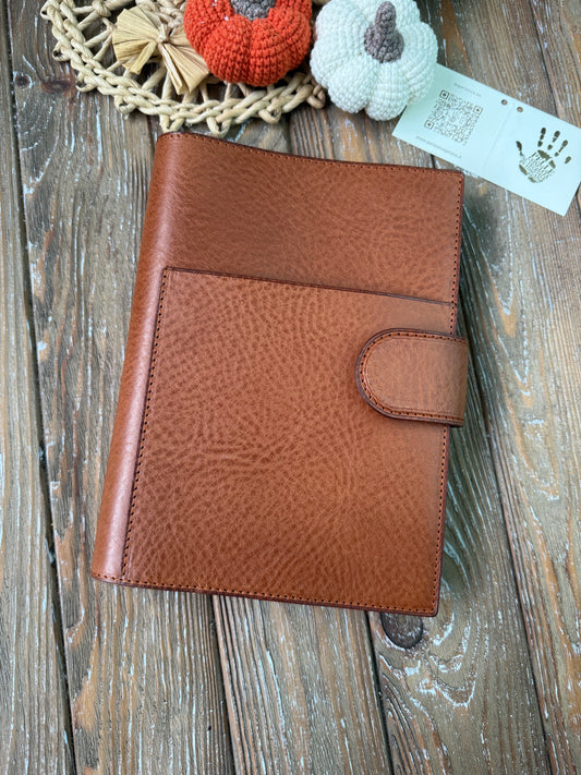Ready to Ship, A5 Leather Planner Cover – Marrone Brown | Full-Length Back Pocket