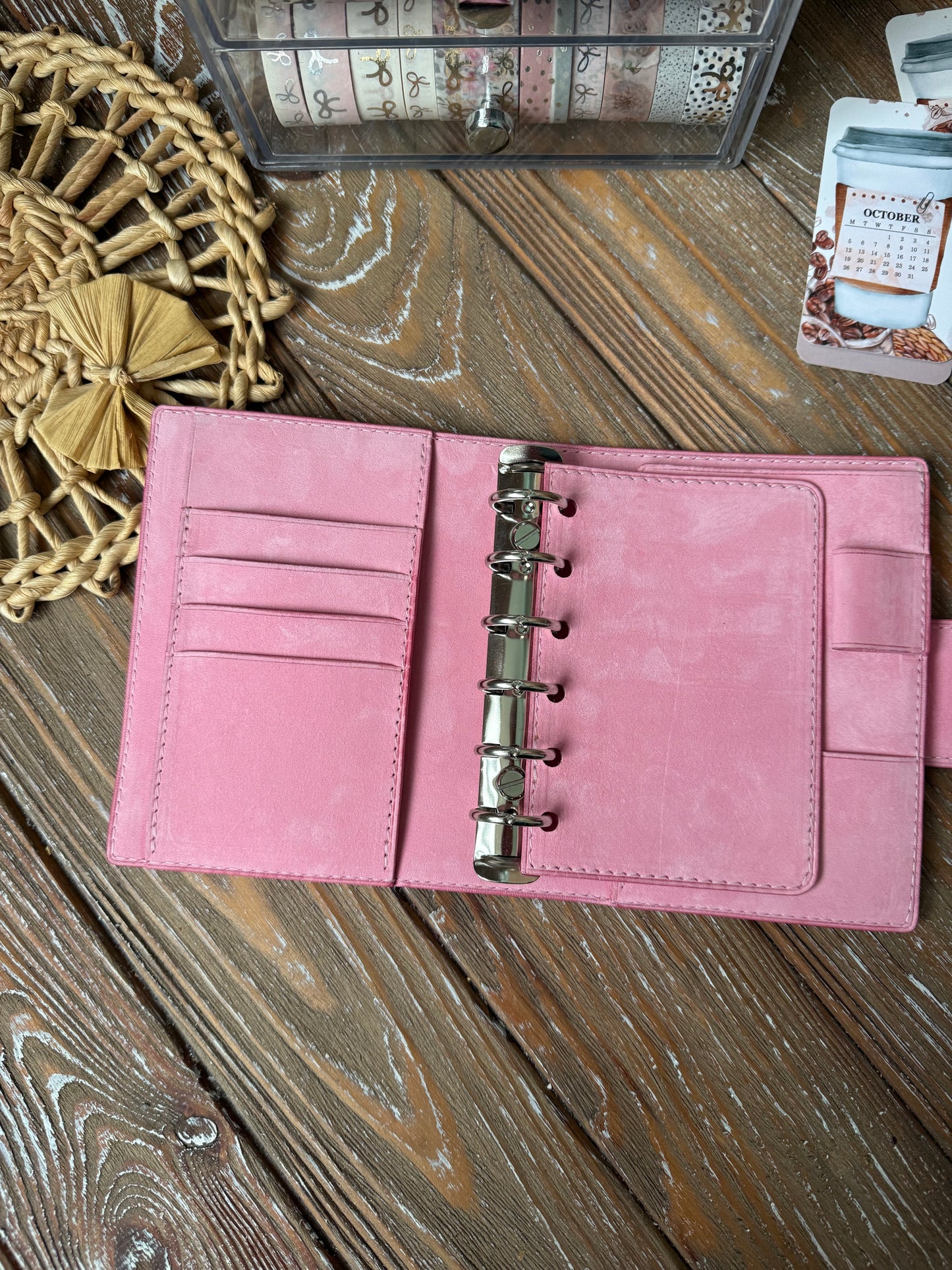 Nubuck Leather Planner Cover, Ring Binder