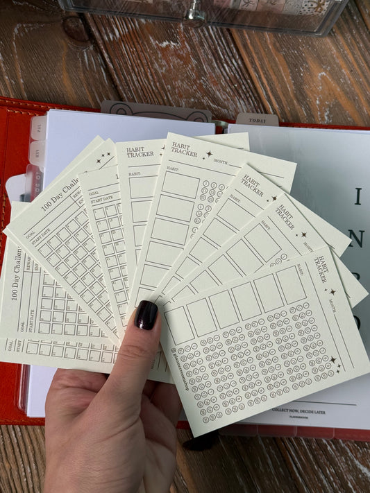 Planner Cards Set — Premium 300gsm Cream Cardstock (12 Double-Sided Cards)