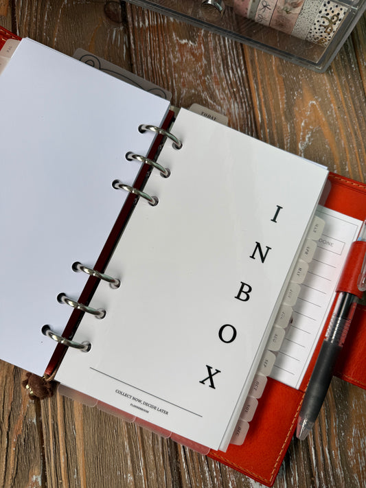 Inbox Dashboard — Personal Rings Size | Laminated Cardstock