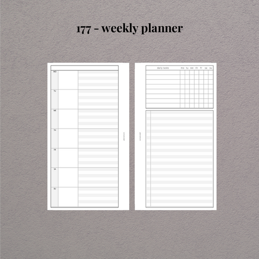 Weekly planner | Printable inserts | 177
