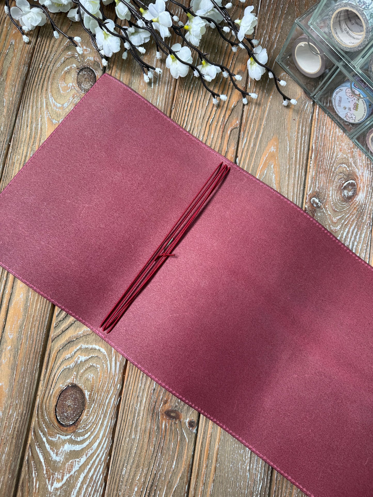 Ready to ship - B6 Classic Trifold Leather Journal Cover – Handmade Veg Tan Leather Notebook Cover, Traveler’s Notebook Style, Elastic Closure (Copy) (Copy) (Copy)