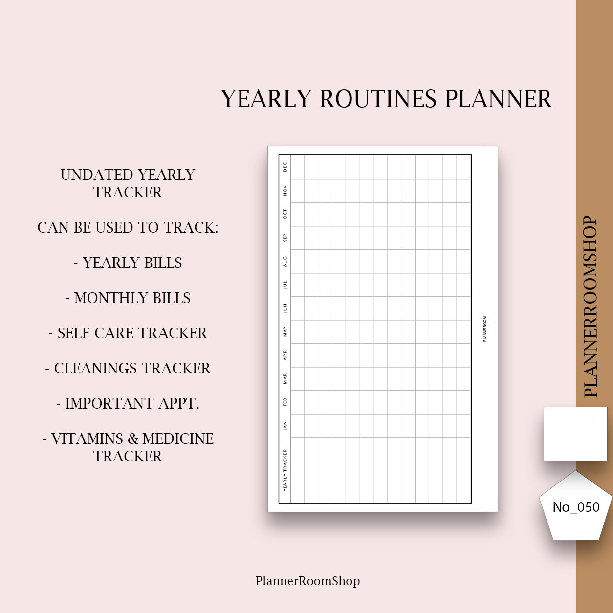 Yearly routines | Printable inserts - 050