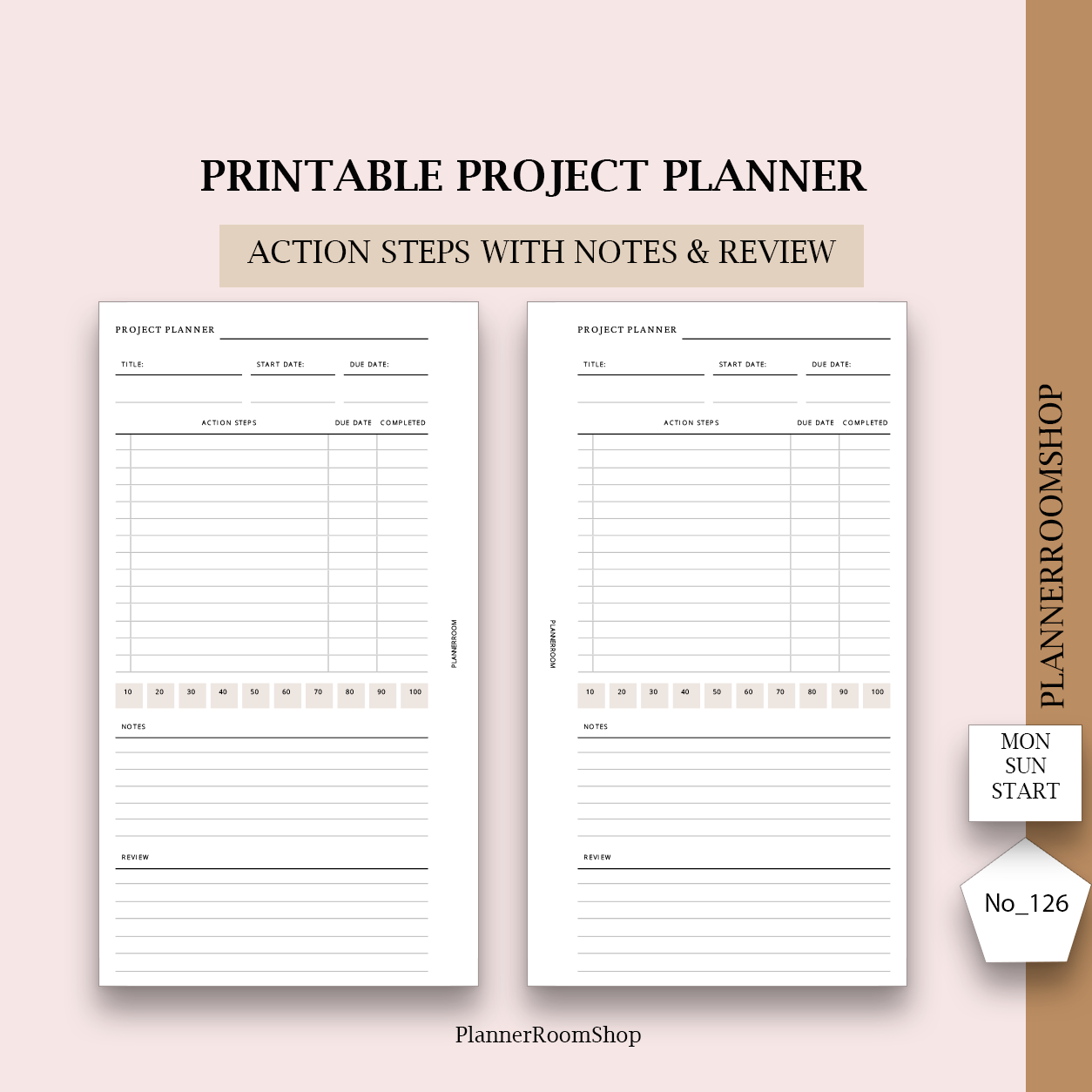 Project planner | Printable inserts - 126