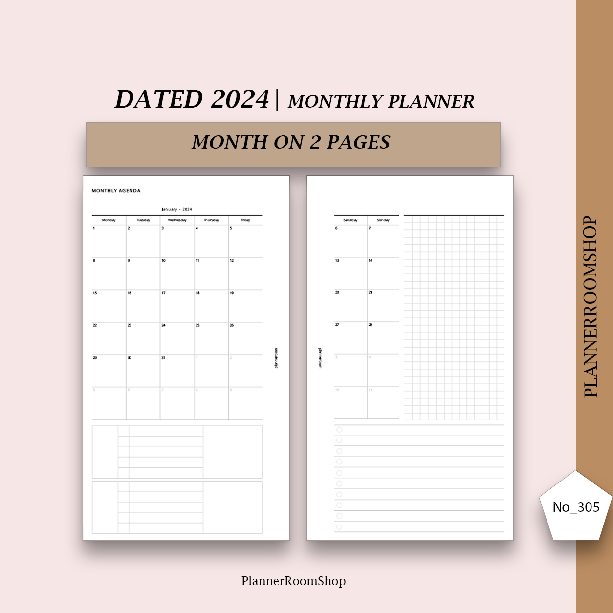 PRINTABLE 2024 Monthly planner (305)