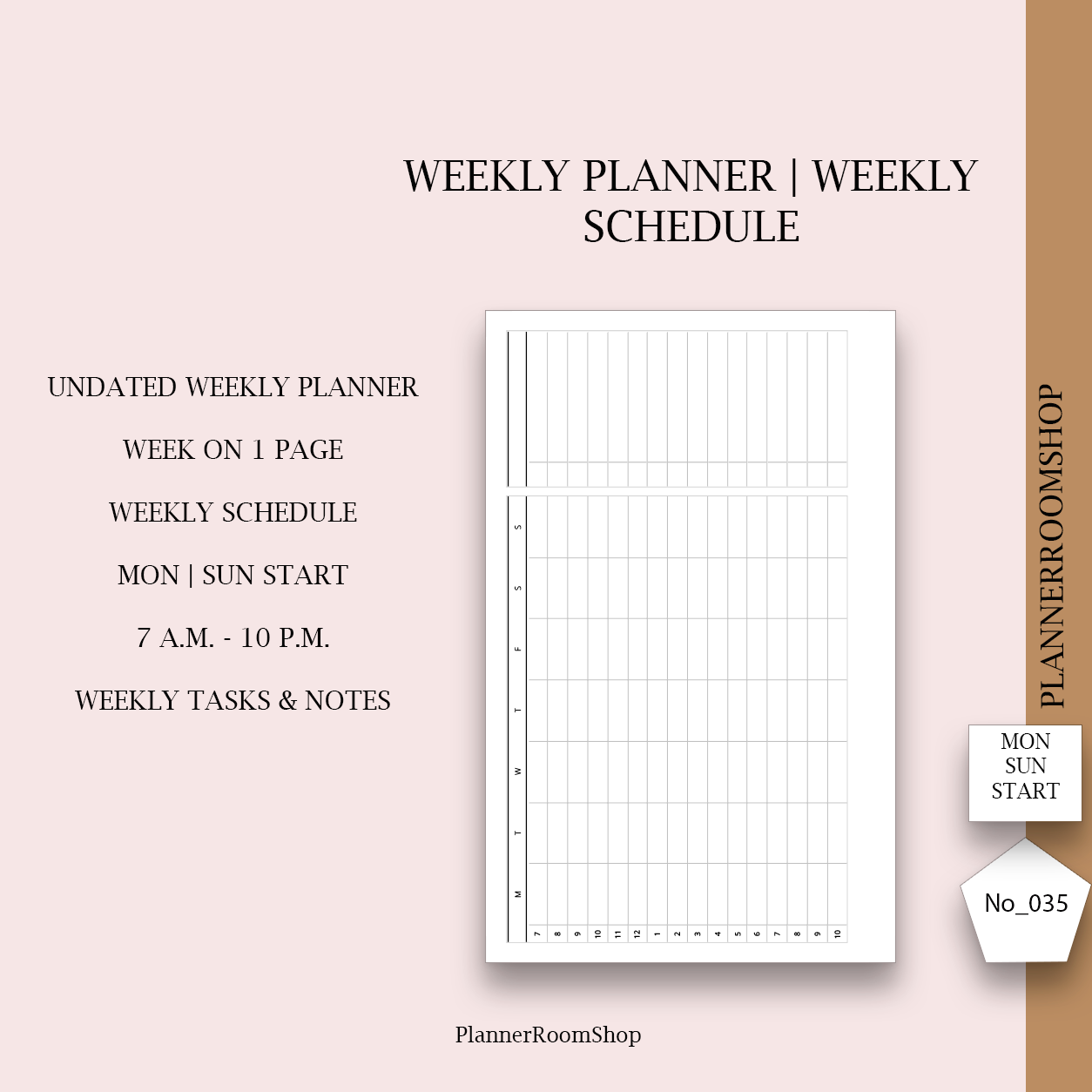 Weekly planner | printable inserts - 035