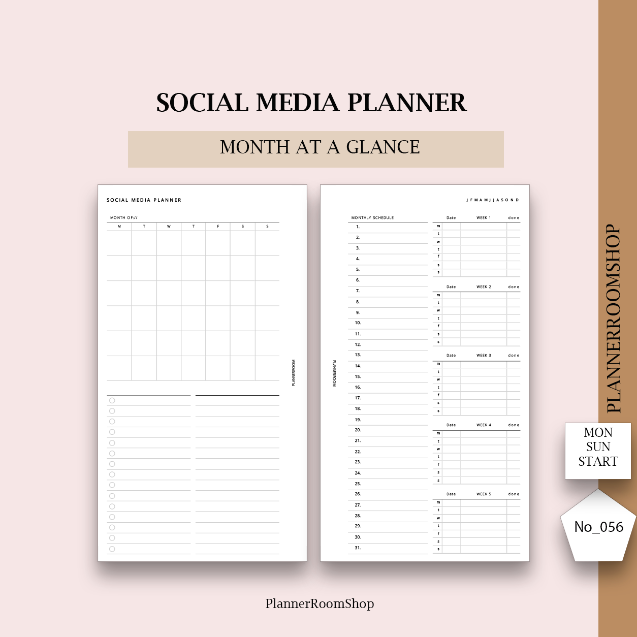 Social media planner | Printable inserts - 056
