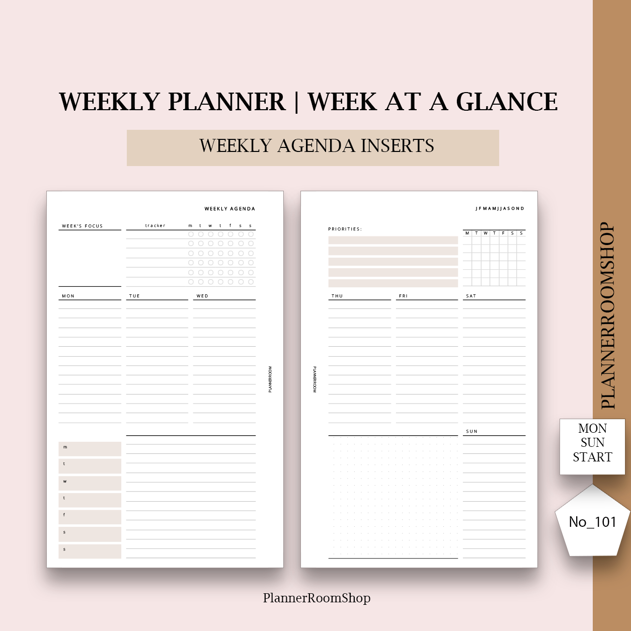 Weekly planner | printable inserts - 101
