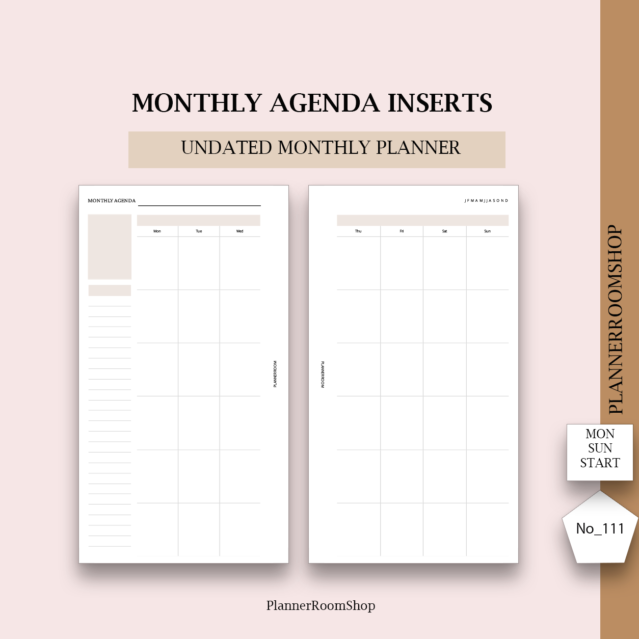 Monthly planner | printable inserts - 111