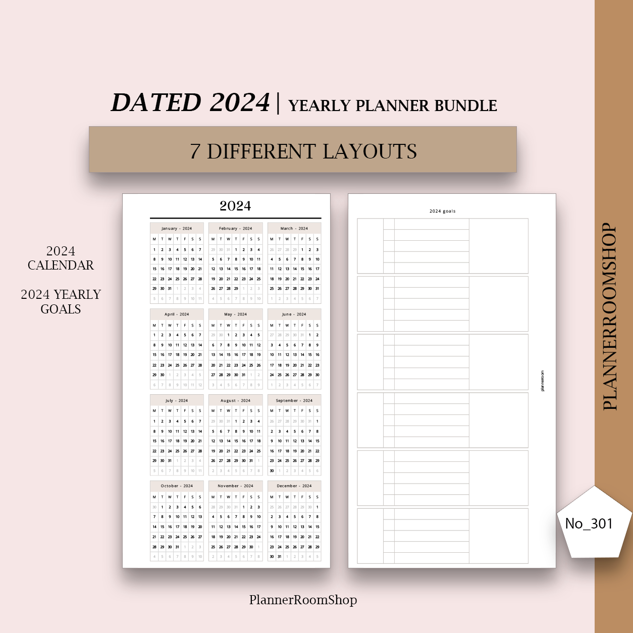 PRINTABLE 2024 Dated yearly planner bundle (301)