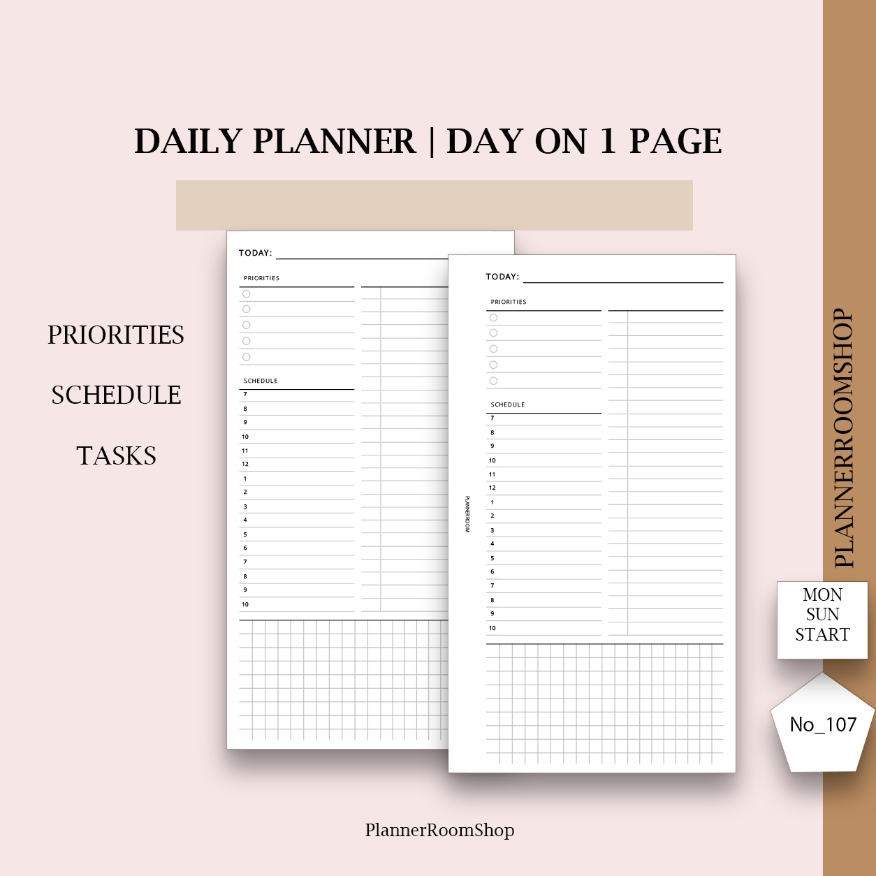 Daily planner | Printable inserts - 107