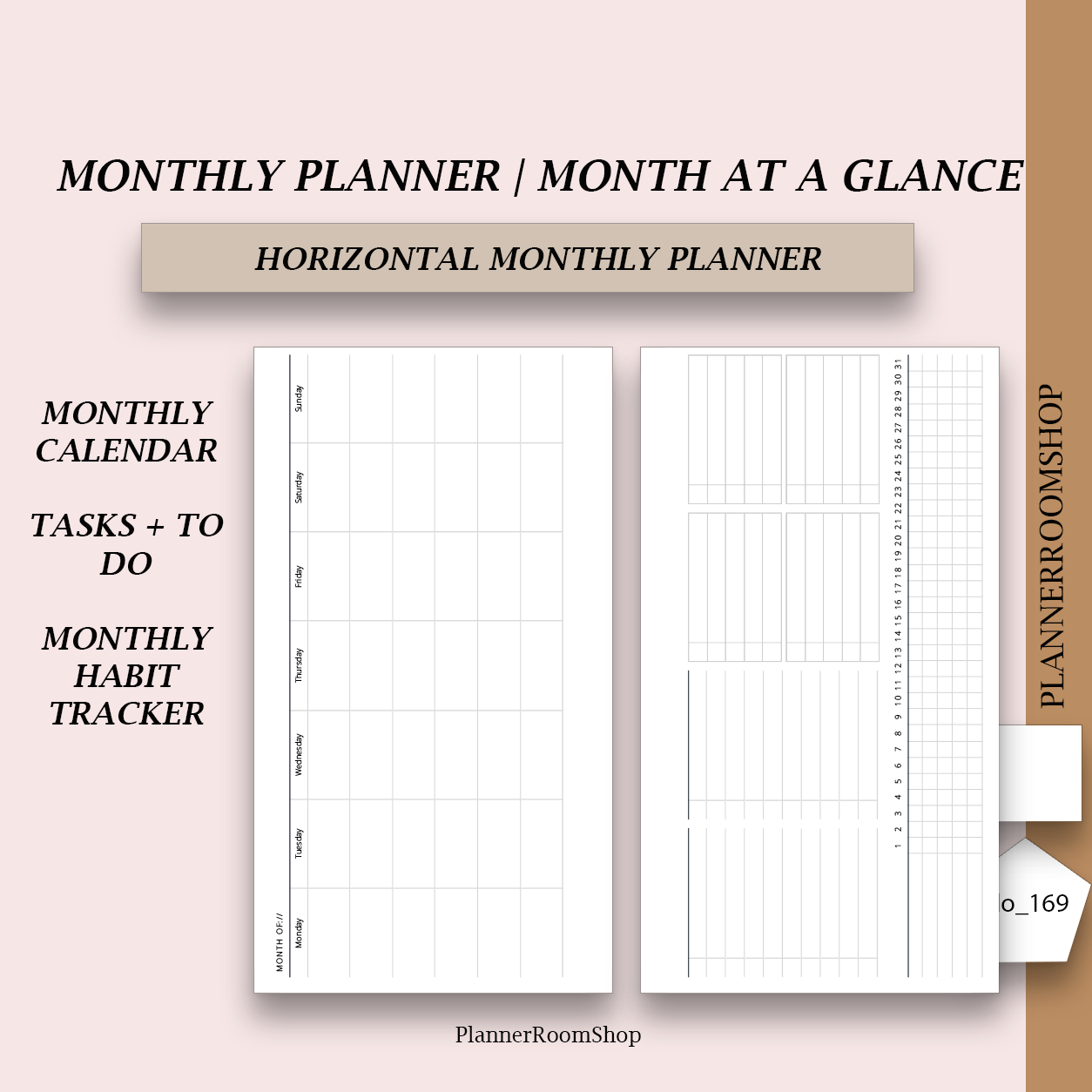 Monthly planner | printable inserts - 169