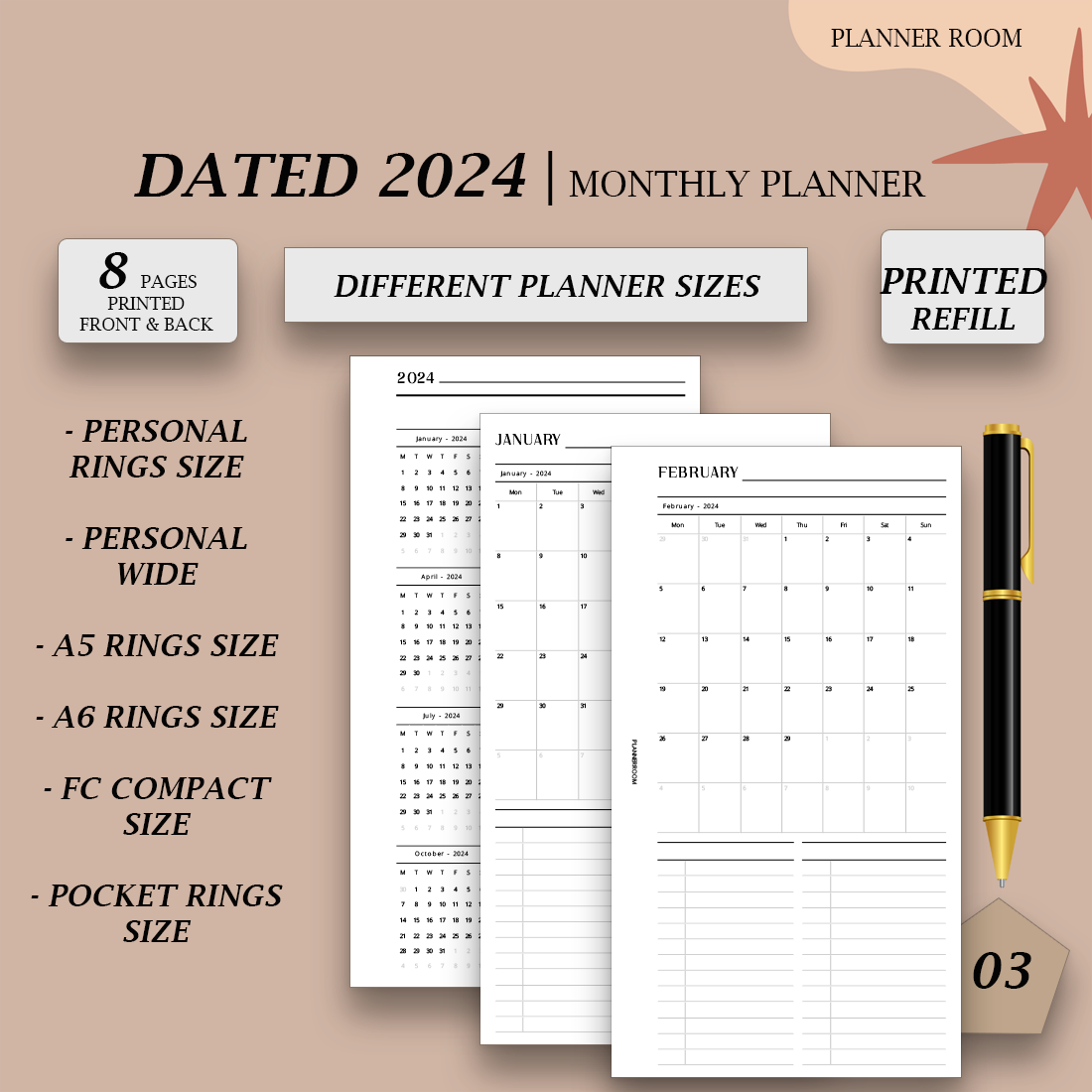 2024 PRINTED Monthly Planner
