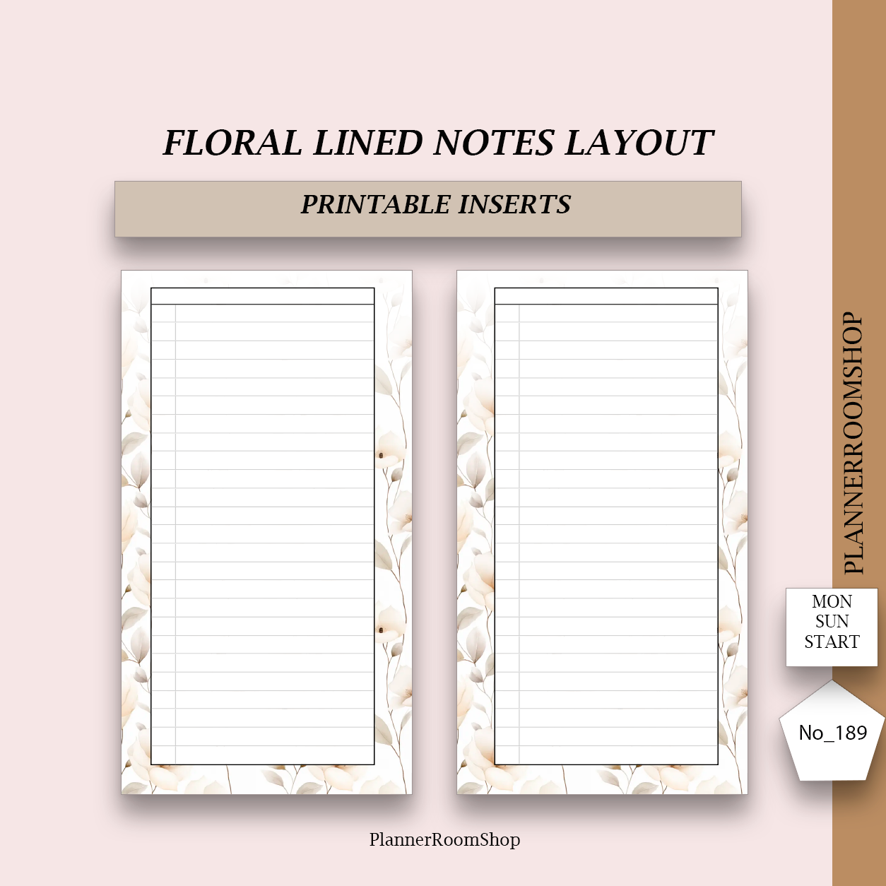 Notes layout | printable inserts - 189