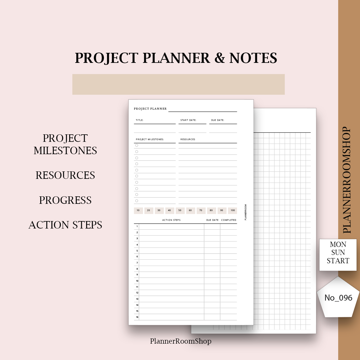 Project planner | Printable inserts - 096
