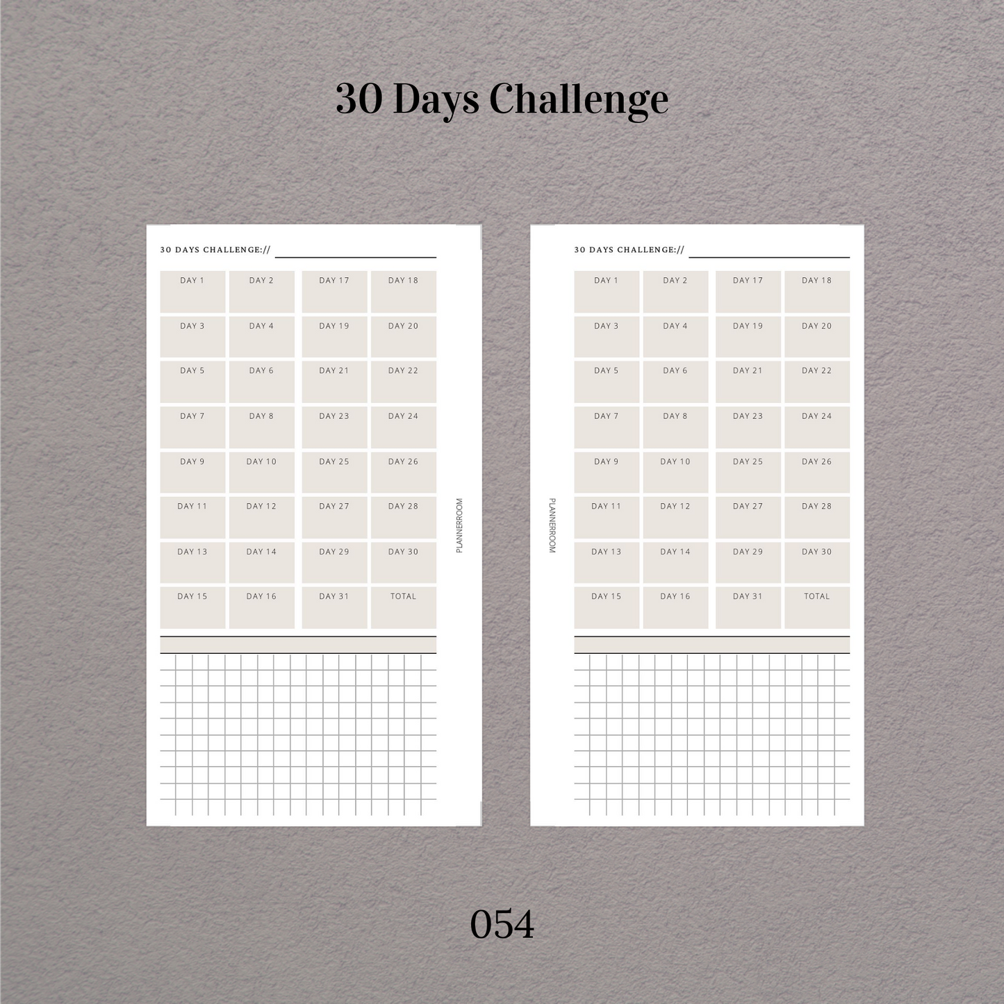 30 days challenge tracker - 054