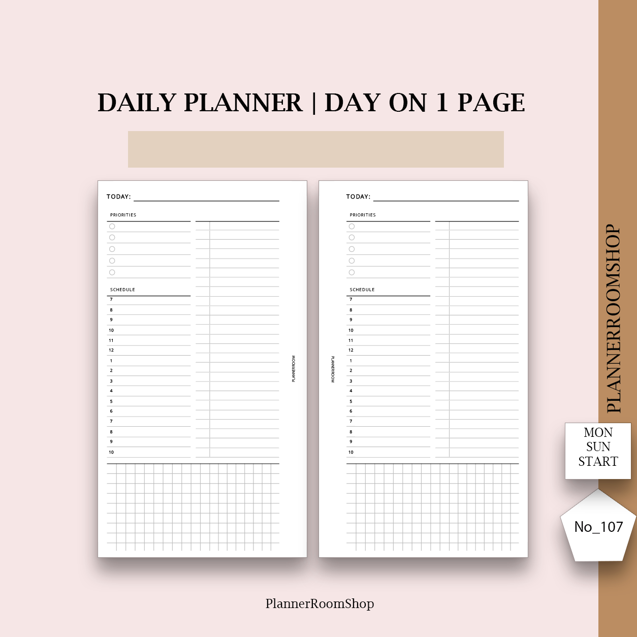 Daily planner | Printable inserts - 107