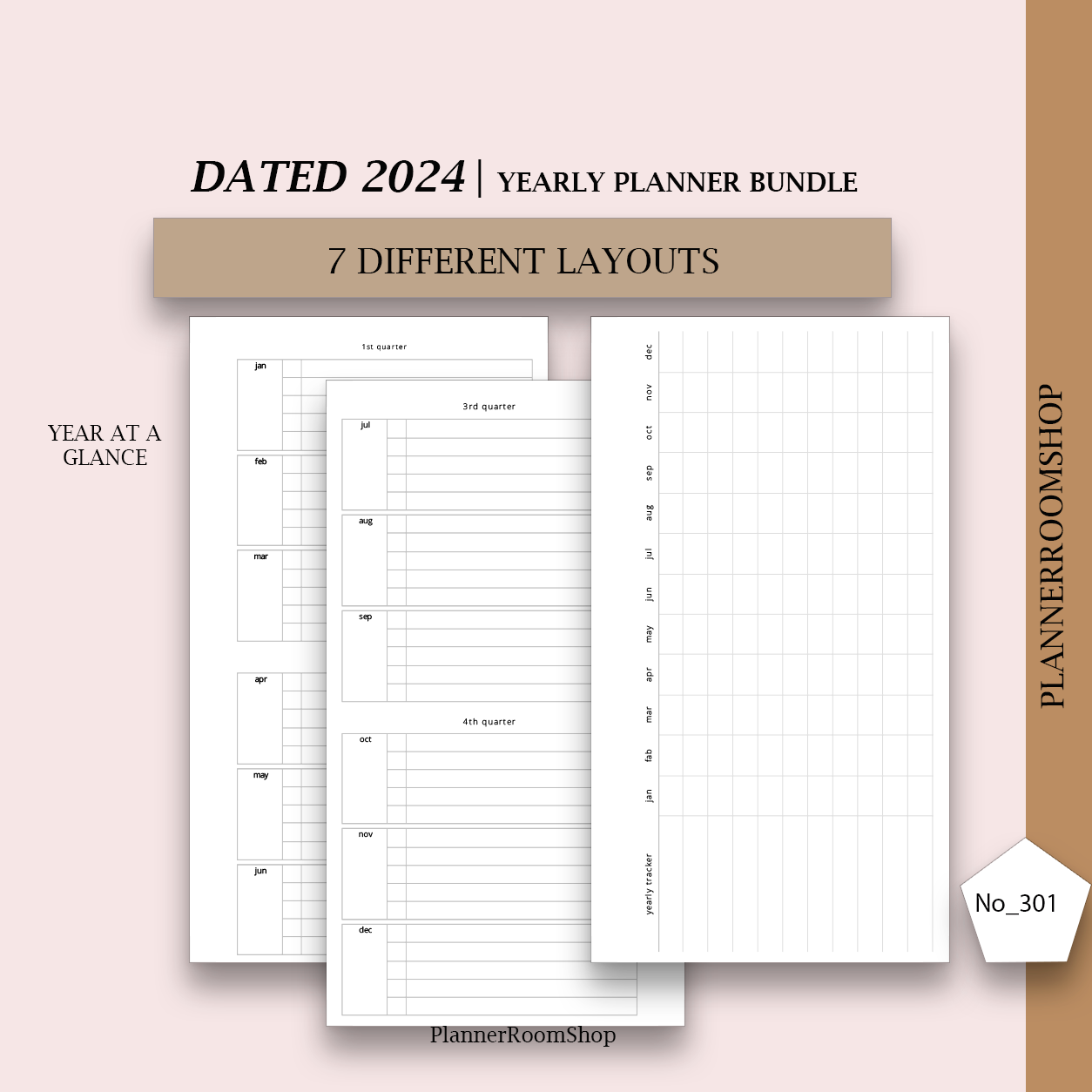 PRINTABLE 2024 Dated yearly planner bundle (301)