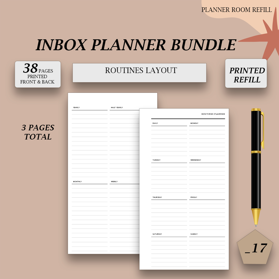 PRINTED Inbox planner bundle