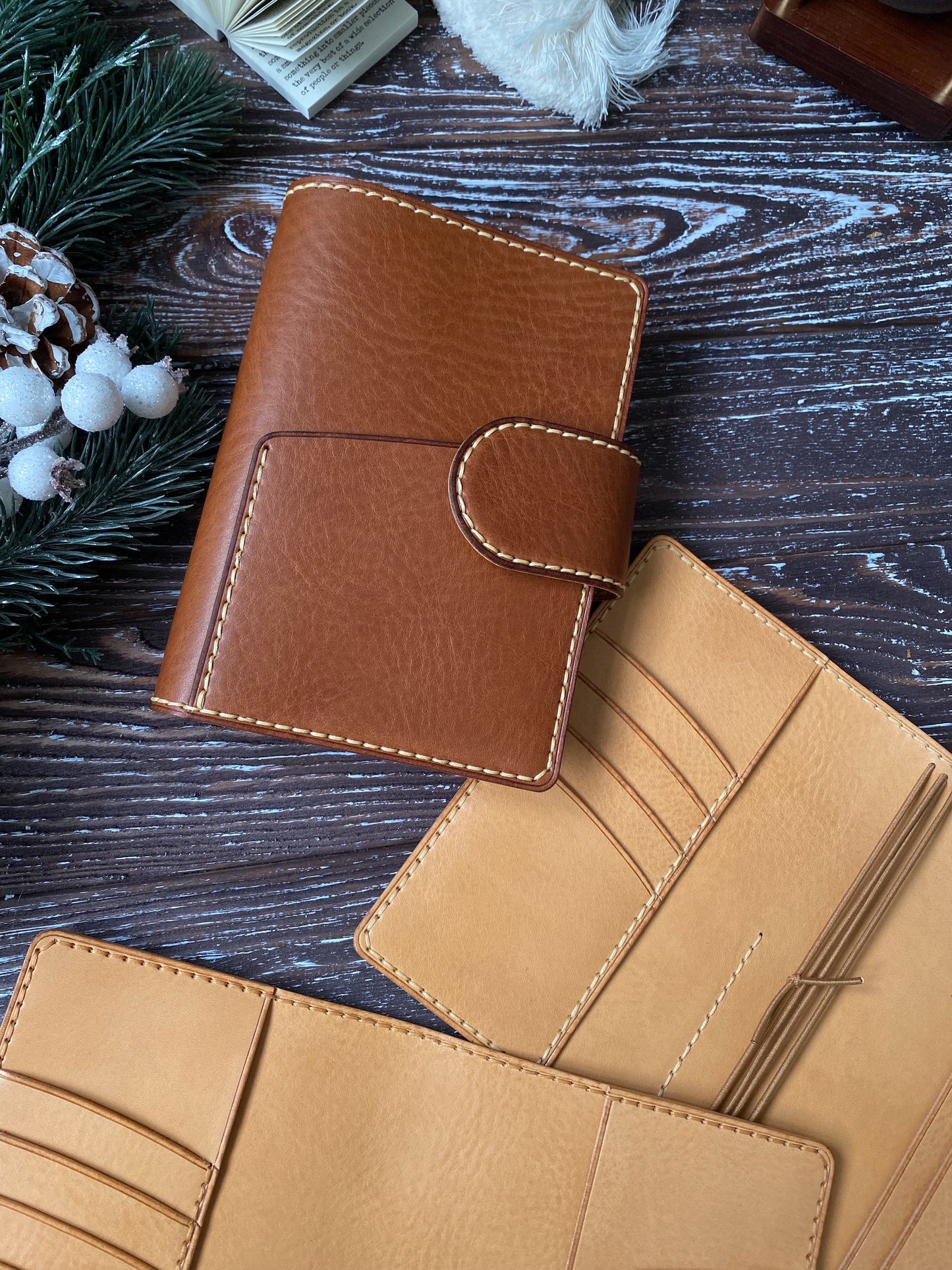 A6 leather planner cover (Hobonichi A6, Stalogy A6 notebooks)