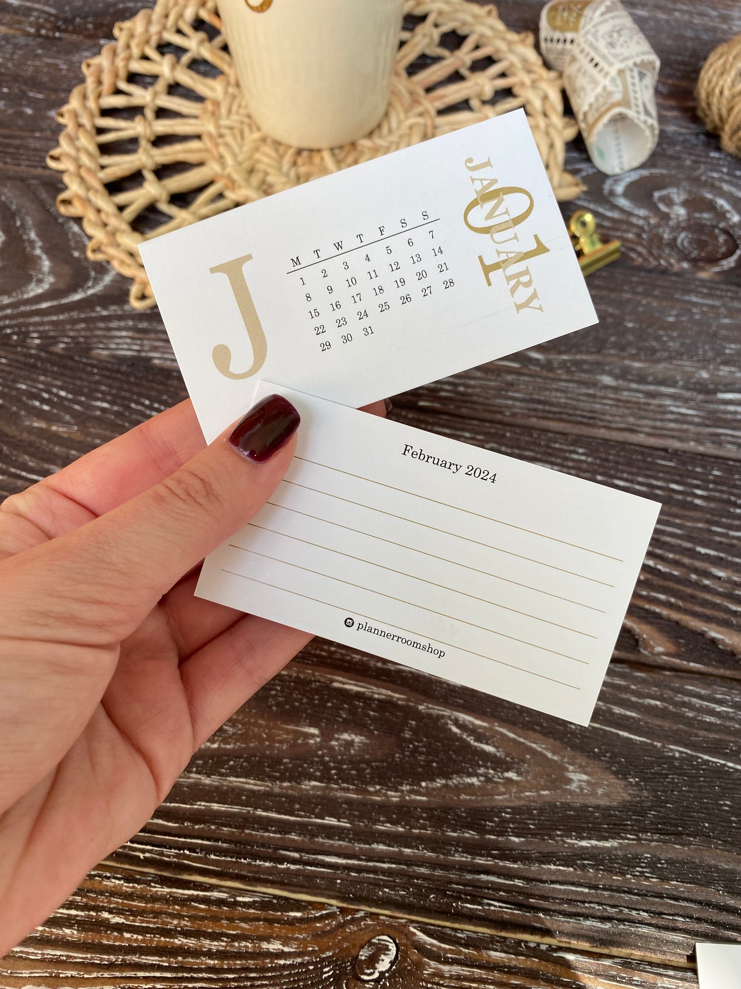 2024 DATED monthly planner cards