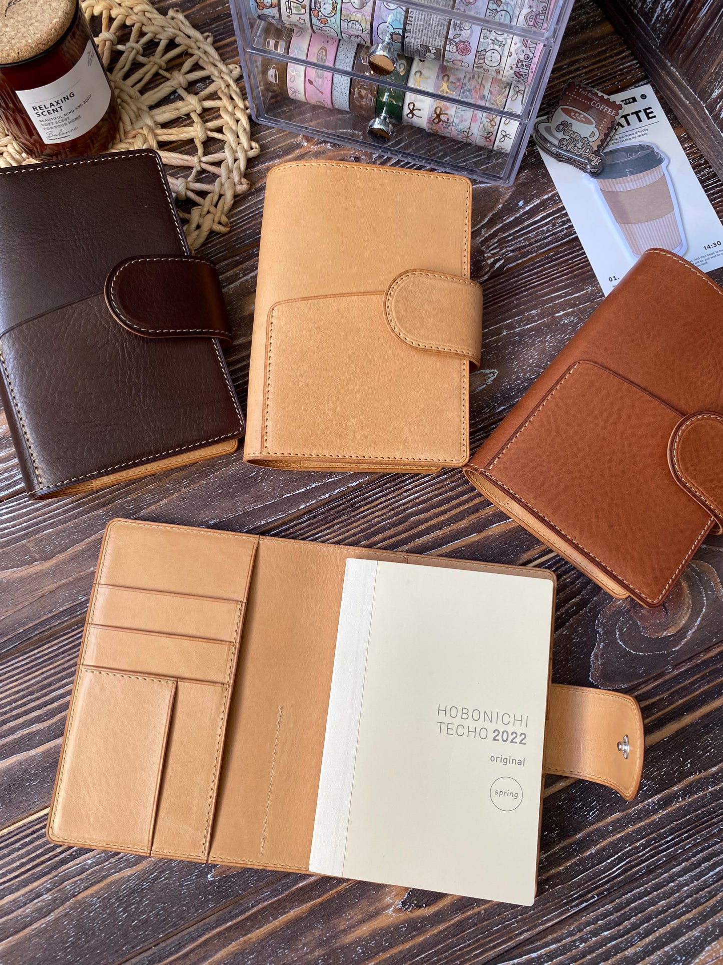 A6 leather planner cover (Hobonichi A6, Stalogy A6 notebooks)