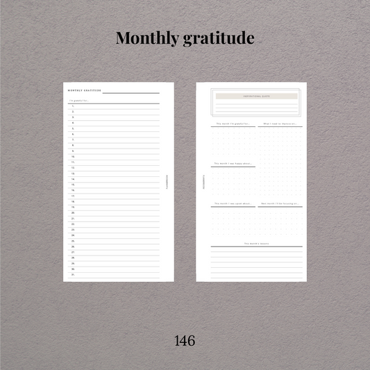 Monthly gratitude | Printable inserts - 146