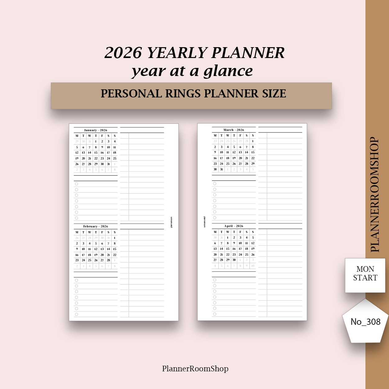 2026 PRINTABLE inserts (all inserts, sizes in 1 file)