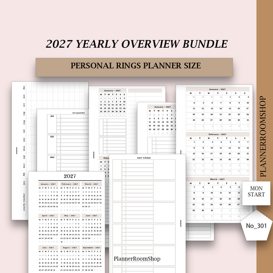 2027 PRINTED Yearly Planner bundle