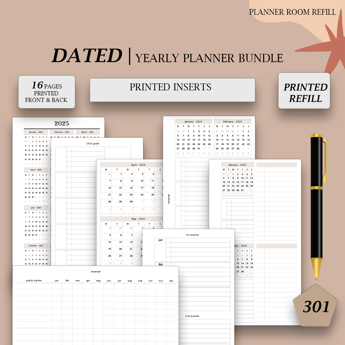 2026 PRINTED Yearly Planner bundle