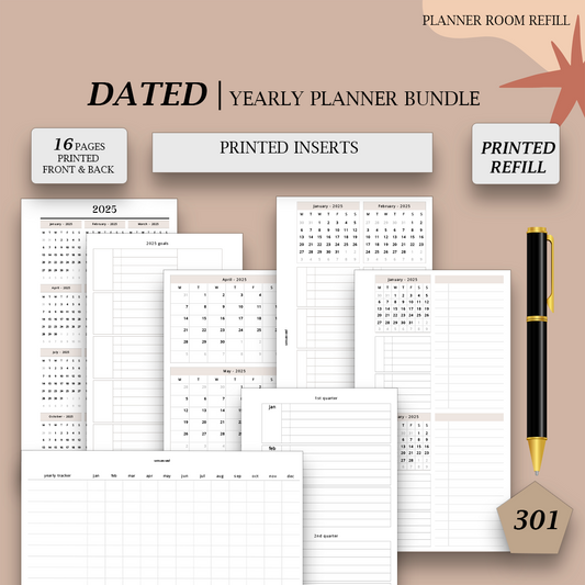 2025 PRINTED Yearly Planner bundle