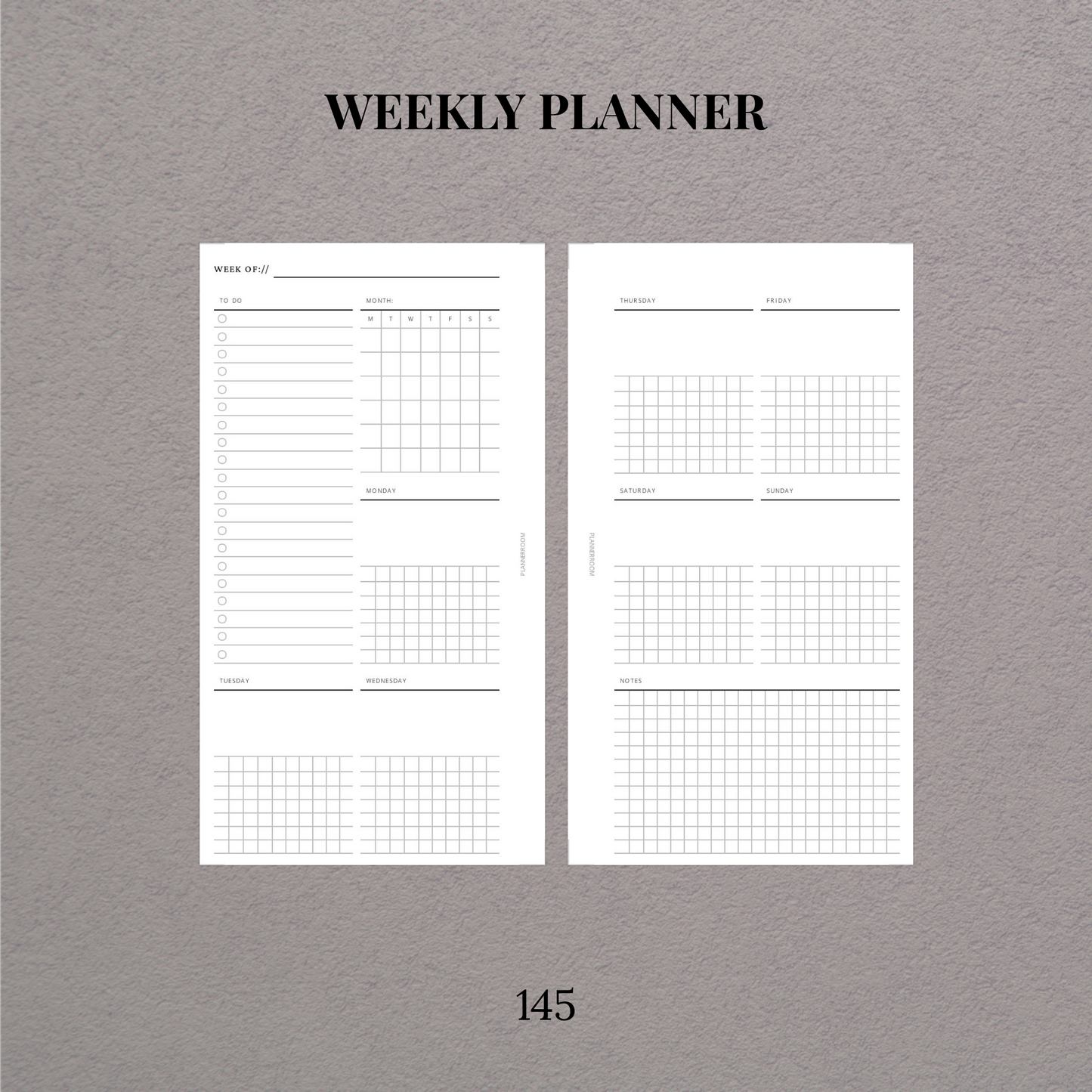 Weekly planner | Printable inserts - 145