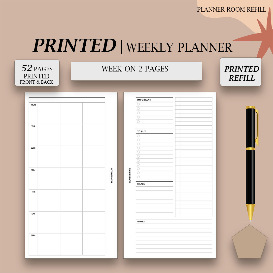 PRINTED Weekly Planner Inserts Planner Room Shop printed-weekly-planner-inserts-planner-room-shop