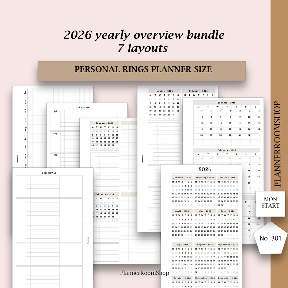 2026 PRINTABLE layouts (ALL IN 1 BUNDLE) – Planner Room Shop